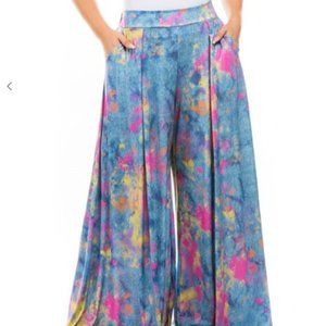 Plus Size, Paint Splatter, Wide-leg Pants